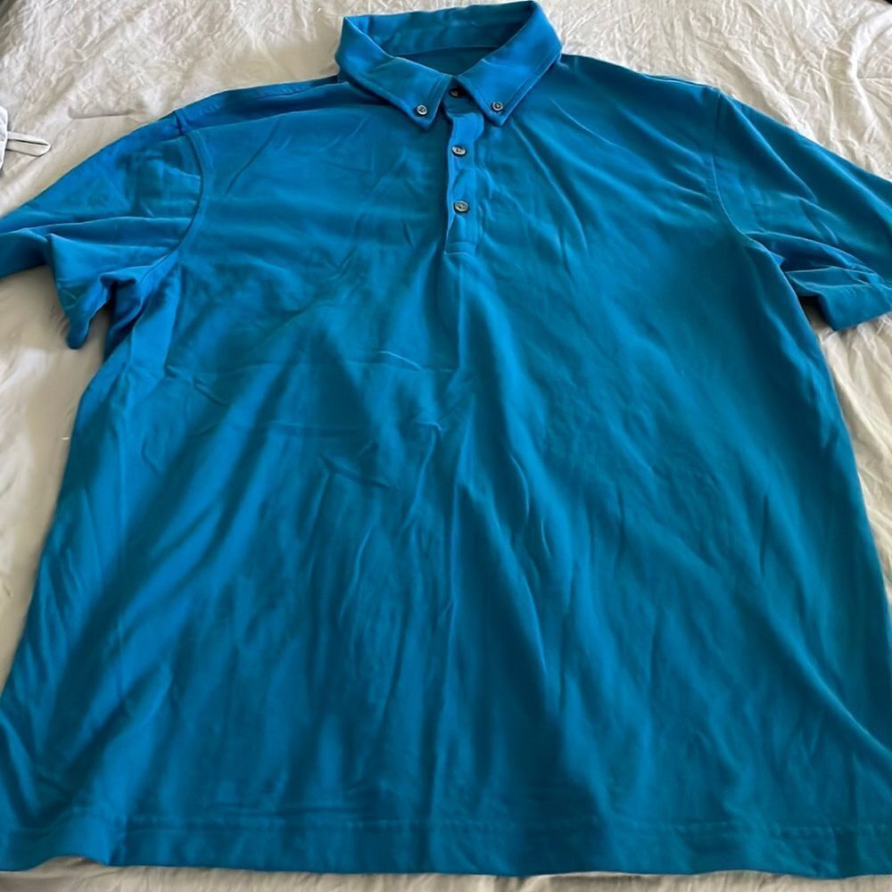 Merona Men's Blue Polo Shirt Classic Fit Short Sleeve Size L
